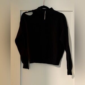 NWT Anthropologie black sweater with cut out shoukder.